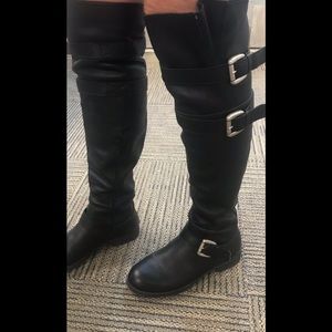 Over the knee black Leather boots